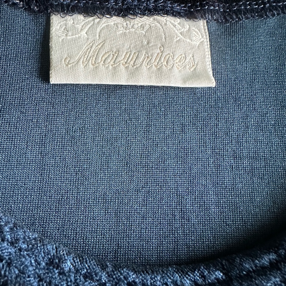 Vintage Maurices Blue Velour Crop top